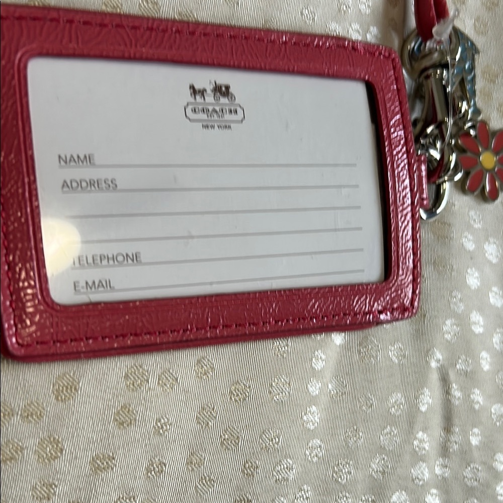 Coach Tan and Pink Key & Card Holder - Picture 2 of 5